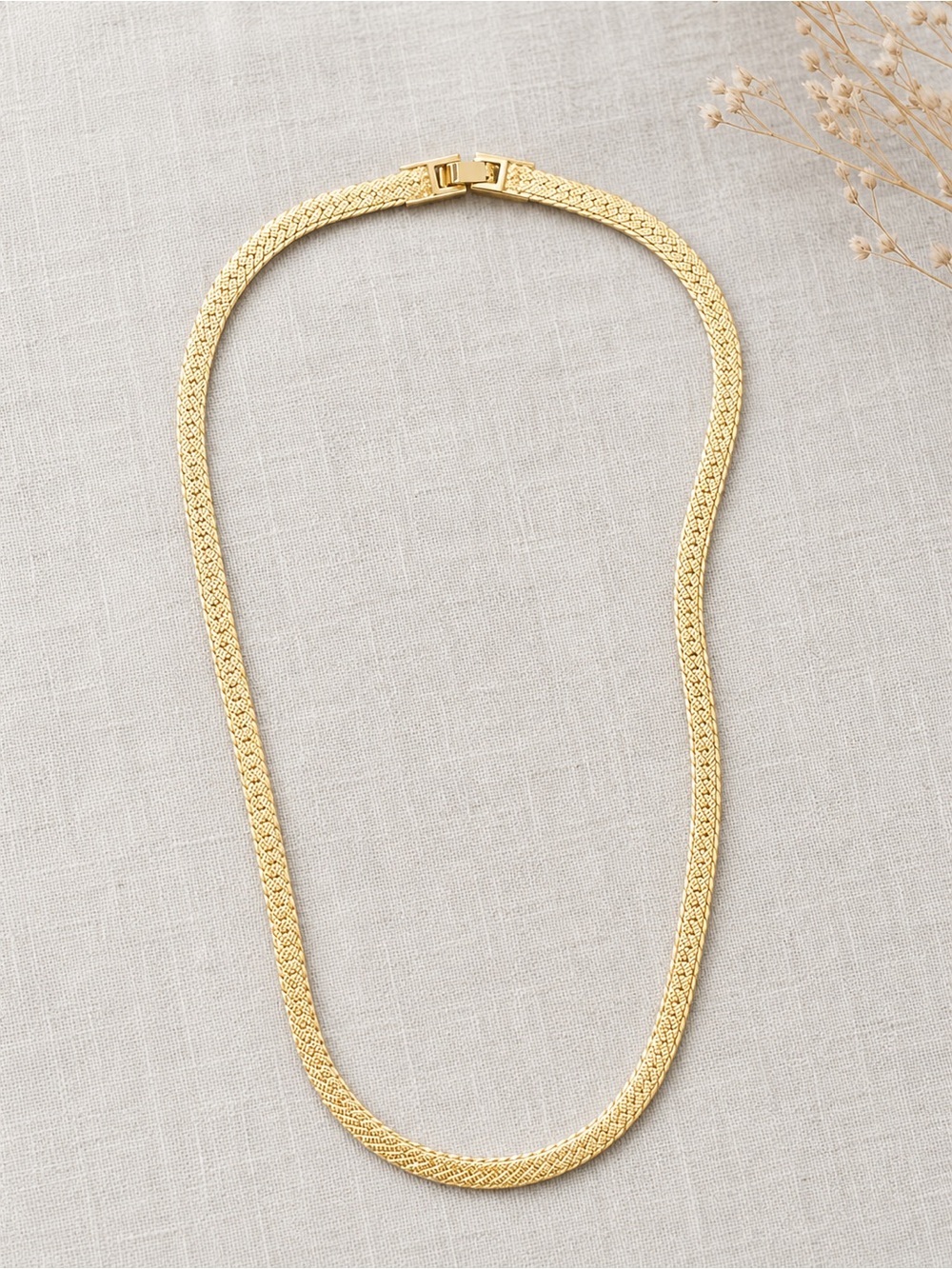 Gold Braided Chain Necklace - Women Jewelry